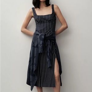 Anthropologie Pinstripe Midi Dress